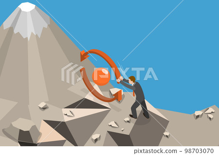 3D Isometric Flat Vector Conceptual Illustration of Consistency Circle 98703070