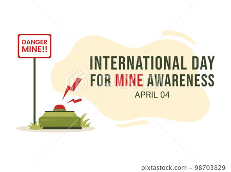 International Mine Awareness Day on April 04 Illustration with Do Not Step on Landmines for Web Banner in Flat Cartoon Hand Drawn Templates 98703829