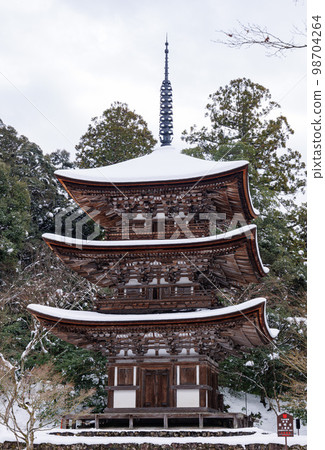 江東三山、西明寺、三層塔、雪景 98704264