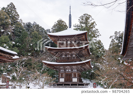 江東三山、西明寺、三層塔、雪景 98704265