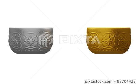 gold and silver bowl and thailand flowers emblem mark. songkran festival thailand travel. 98704422