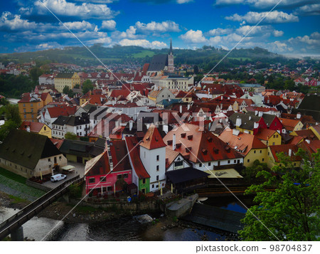 cesky krumlov cityscape czech republic cesky krumlov cityscape czech republic 98704837
