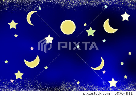Crescent to full moon, moon phases and starry sky background illustration Crescent to full moon, moon phases and starry sky background illustration 98704911