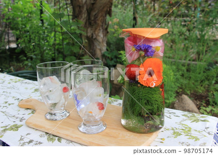 Plant-powered energy drink with garden herbs and fruits [Flavored water] Herb water 98705174