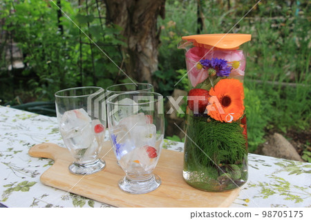 Plant-powered energy drink with garden herbs and fruits [Flavored water] Herb water 98705175