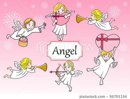 Angel illustration material set 98705184
