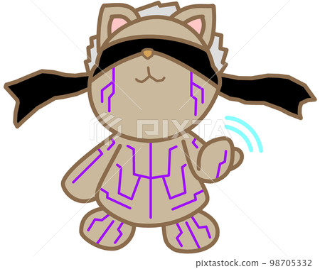 A fistfighter's bear engraved with a purple magical emblem. 98705332