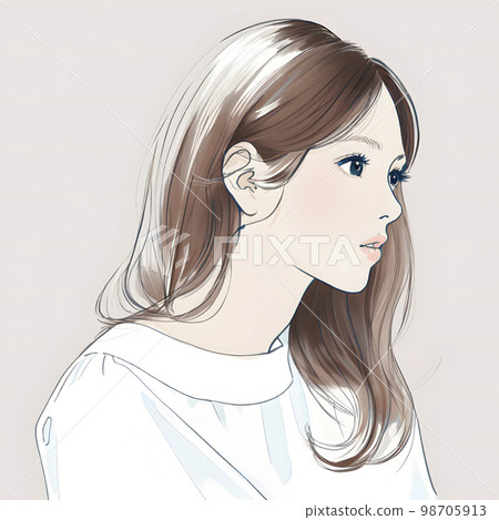 一位年輕女性的水彩插圖“人工智能生成的圖像” 98705913
