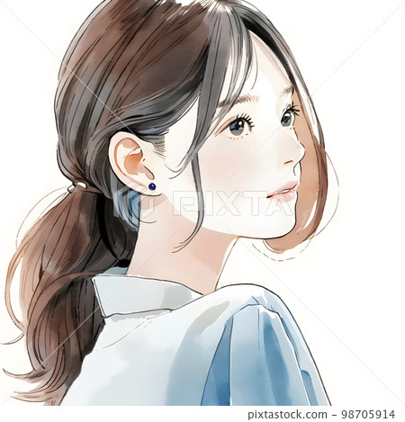 Watercolor illustration of a young woman "AI-generated image" Watercolor illustration of a young woman "AI-generated image" 98705914