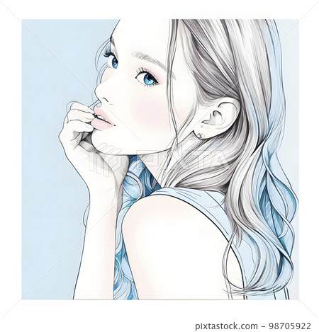 一位年輕女性的水彩插圖“人工智能生成的圖像” 98705922