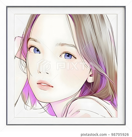 一位年輕女性的水彩插圖“人工智能生成的圖像” 98705926