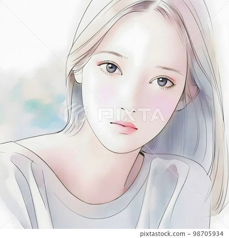 Watercolor illustration of a young woman "AI-generated image" Watercolor illustration of a young woman "AI-generated image" 98705934