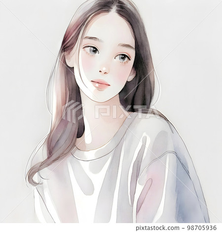 Watercolor illustration of a young woman "AI-generated image" Watercolor illustration of a young woman "AI-generated image" 98705936