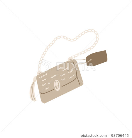 Brand new fashion women bag with price tag, flat vector illustration isolated. Brand new fashion women bag with price tag, flat vector illustration isolated. 98706445