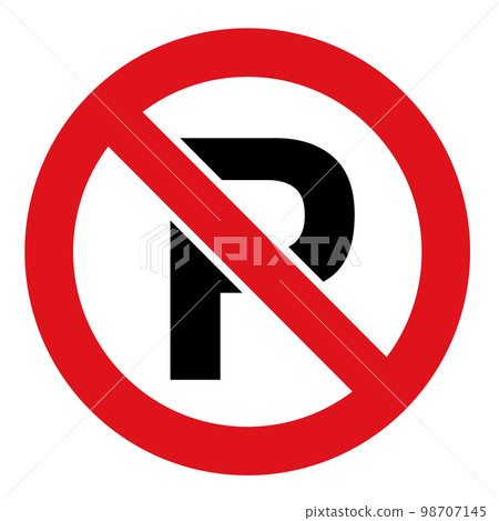 Road sign No parking mark Road sign No parking mark 98707145