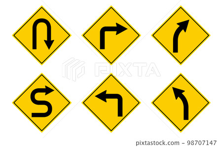 Road sign arrow icon 98707147
