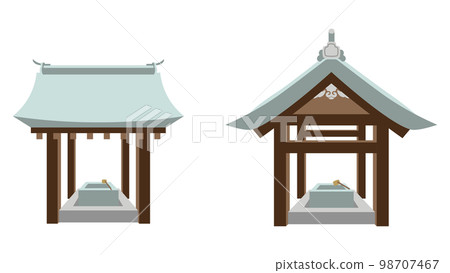 神社的 chozuya 的插圖（無輪廓） 98707467