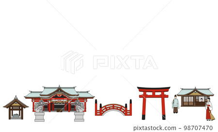 Illustration of the grounds of the shrine with an outline 98707470