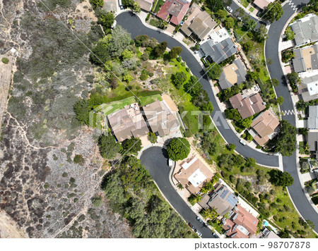 Aerial view of over La Jolla Hills, San Diego, California, USA Aerial view of over La Jolla Hills, San Diego, California, USA 98707878