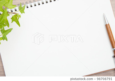 sketchbook and ballpoint pen 98708791