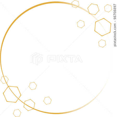 Circular frame with hexagon motif Circular frame with hexagon motif 98708897