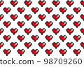 Pixel heart seamless pattern background 98709260
