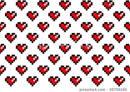 Pixel heart seamless pattern background Pixel heart seamless pattern background 98709260