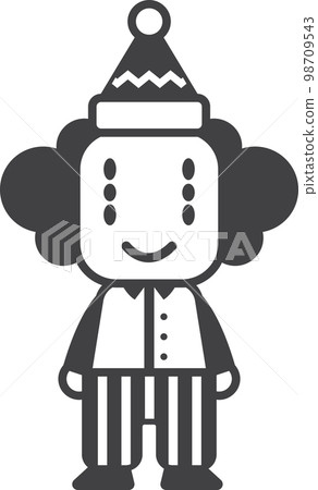 clown or joker character illustration in minimal style 98709543