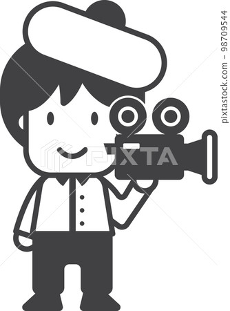 film director illustration in minimal style 98709544