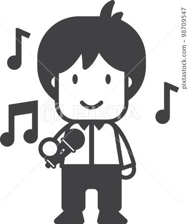 male singer illustration in minimal style 98709547