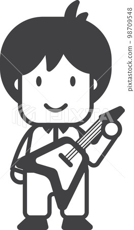 guitar player illustration in minimal style 98709548