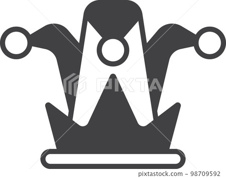 clown hat illustration in minimal style 98709592