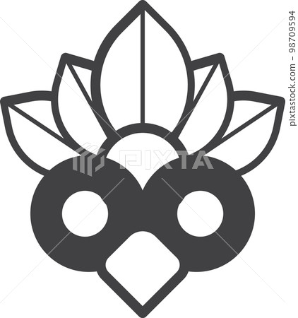 tribal mask illustration in minimal style 98709594