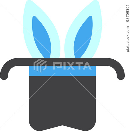 Top Hat with Bunny Ears illustration in minimal style 98709595