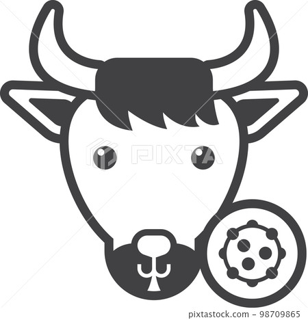 cow and virus illustration in minimal style 98709865