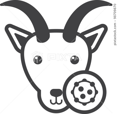 Goat and virus illustration in minimal style Goat and virus illustration in minimal style 98709870