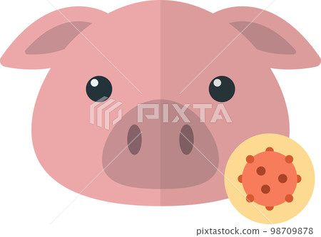 Pig and virus illustration in minimal style 98709878