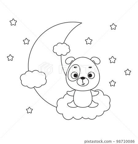 Coloring page cute little dog sitting on cloud. Coloring book for kids. Edudogional activity for preschool years kids and toddlers with cute animal. Vector stock illustration Coloring page cute little dog sitting on cloud. Coloring book for kids. Edudogional activity for preschool years kids and toddlers with cute animal. Vector stock illustration 98710086