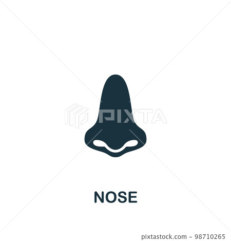 Nose icon. Monochrome simple sign from anatomy collection. Nose icon for logo, templates, web design and infographics. 98710265