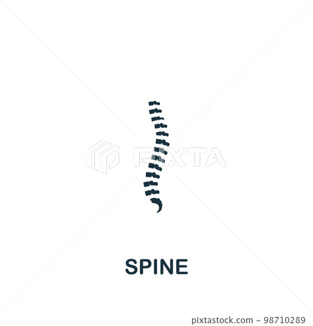Spine icon. Monochrome simple sign from anatomy collection. Spine icon for logo, templates, web design and infographics. 98710289