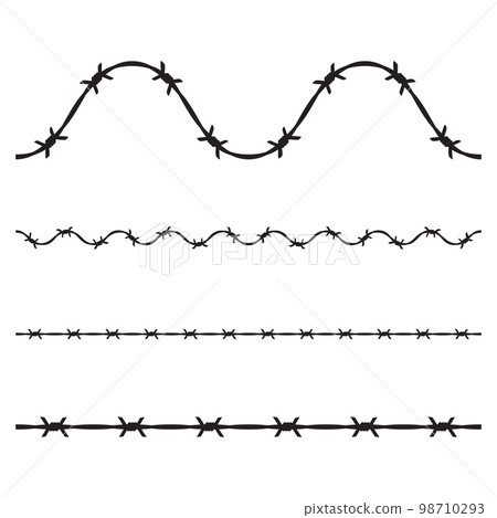 Barbed wire silhouette pattern graphic vector background 98710293