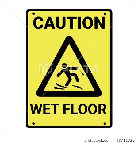 Caution wet floor warning sign 98711326