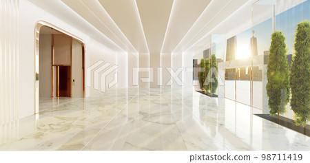 Empty interior hall with modern and retro design 98711419