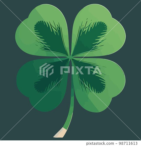 isolated green four leaf clover 98711613