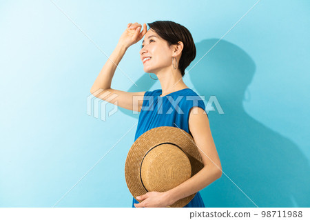 A young woman wearing a dress Summer image A young woman wearing a dress Summer image 98711988