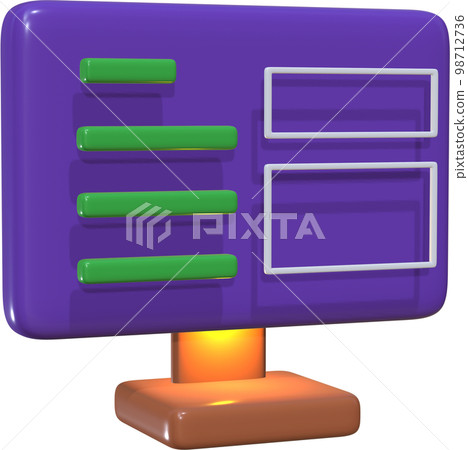 Computer 3D illustration for report and result. 98712736
