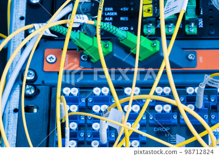 close-up of internet data switch inside server room close-up of internet data switch inside server room 98712824