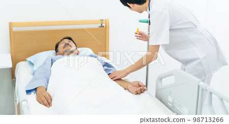 護士給病人打點滴 護士給病人打點滴 98713266