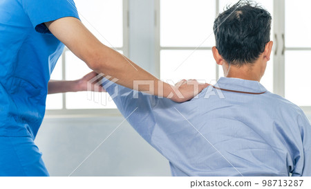 Shoulder rehabilitation stretch massage 98713287