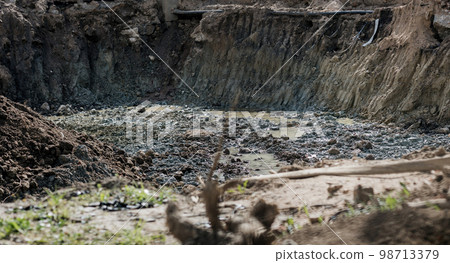 Industrial sand quarry. Industrial sand quarry. 98713379